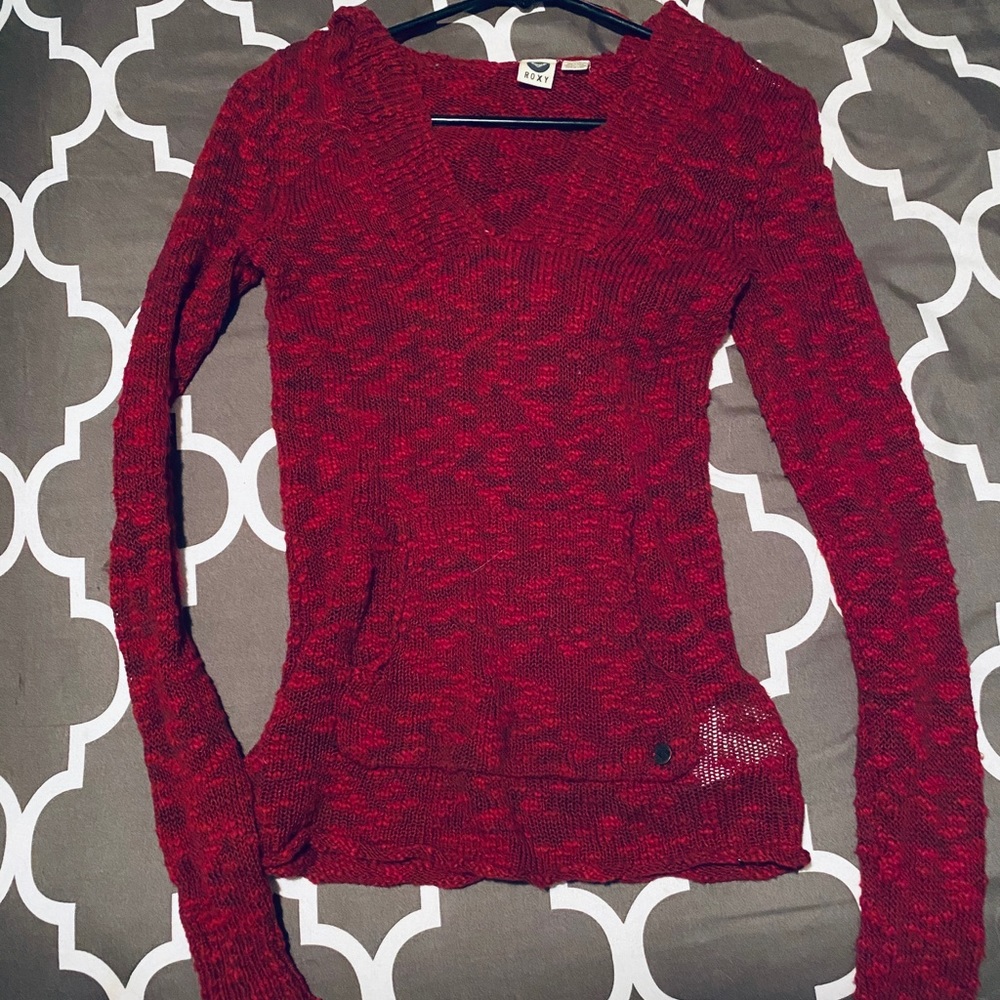 Roxy Long Sleeve Hoodie Color: Bergundy/Maroon